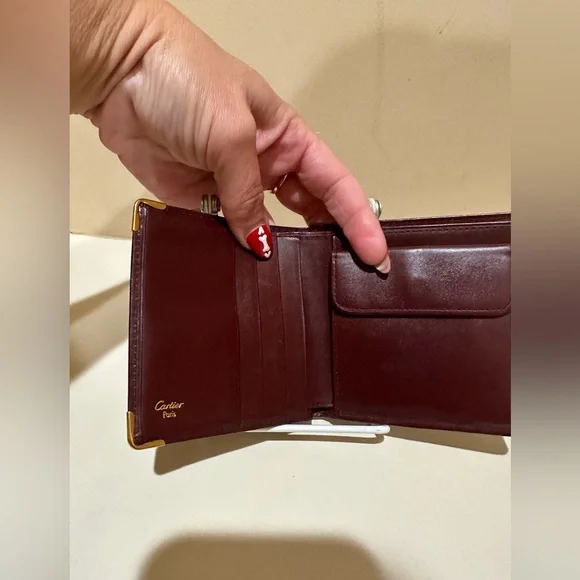 Cartier Bifold Bordeaux Leather Bifold Wallet